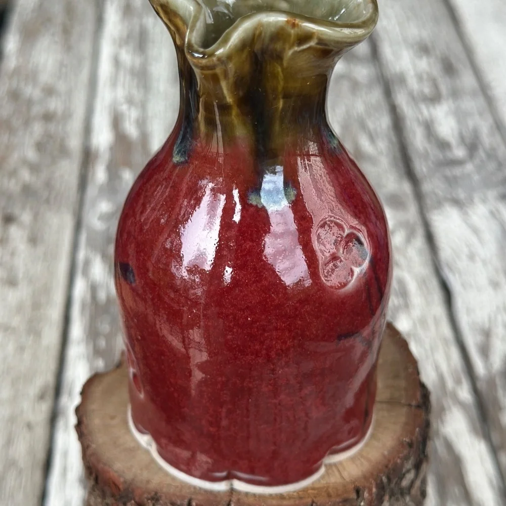 Clay Red Glaze Bottle